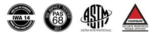 Logo certifications IWA14, PAS68, ASTM et Vigipirate